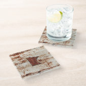 Rost-Minnesota-Form Glasuntersetzer (Schrägansicht)