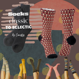 Rost mit Aquamarinen, Creme, braune Dosen Crew Soc Socken