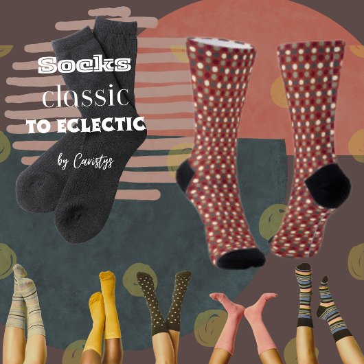 Rost mit Aquamarinen, Creme, braune Dosen Crew Soc Socken