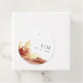 Rost-Orange-Gelbfall-Bäume Monogram-Hochzeitsfahne Geschenkanhänger (Beispiel)