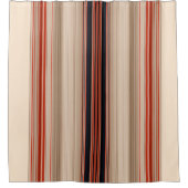 Rost Orange Moderne Streifen Duschvorhang (Vorderseite)