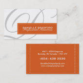 Rost-orange Monogramm-Visitenkarten Visitenkarte (Vorne/Hinten)