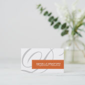 Rost-orange Monogramm-Visitenkarten Visitenkarte (Stehend Vorderseite)