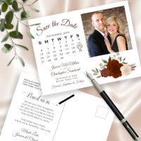 Rost-Orange-Rose Foto und Kalender Save the Date