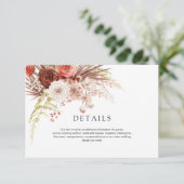 Rost Orange Terracotta Blumenzwiebeldetails Begleitkarte (Stehend Vorderseite)