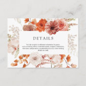 Rost Orange Terracotta Blumenzwiebeldetails Begleitkarte (Vorderseite)