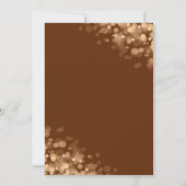 Rost-Orange- und Goldrahmen mit Bokeh-Leuchten Einladung (Rückseite)
