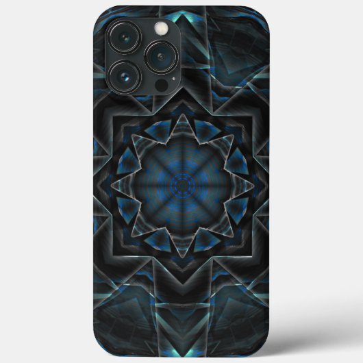 Rost schmutzig gealtert blaues Kaleidoskop-Getrieb Case-Mate iPhone Hülle (Rückseite)