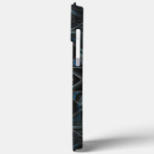 Rost schmutzig gealtert blaues Kaleidoskop-Getrieb Case-Mate iPhone Hülle (Rückseite / Links)