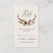 Rost schwarz schick florale elegante Hochzeitsbudg Begleitkarte (Vorderseite)