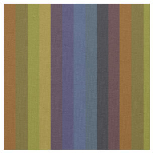 Rost, Senf & Indigo Retro-Streifen Stoff