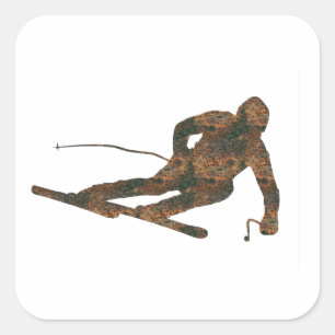 Rost Skiaufkleber Quadratischer Aufkleber