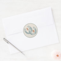 Rost Teal Western Hufeisen Hochzeitsmonogramm