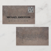 Rost Textur Metall | QR Code Visitenkarte (Vorne/Hinten)