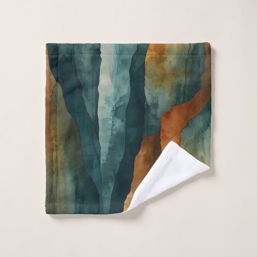 Rost und Aquamarin Badhandtuch Set (Waschlappen)