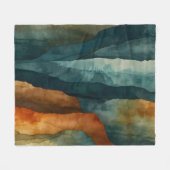 Rost und Aquamarin Fleecedecke (Vorderseite (Horizontal))