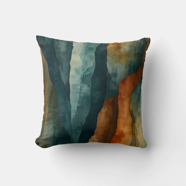 Rost und Aquamarin Kissen (Vorderseite)
