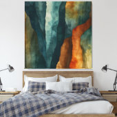 Rost und Aquamarin Leinwanddruck (Insitu (Schlafzimmer))