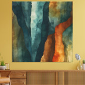 Rost und Aquamarin Leinwanddruck (Insitu (Wohnzimmer))