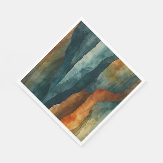 Rost und Aquamarin Serviette (Ecke)