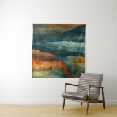 Rost und Aquamarin Wandteppich (Beispiel (Horizontal))