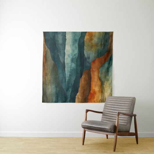 Rost und Aquamarin Wandteppich (Beispiel)