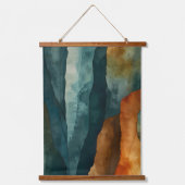 Rost und Aquamarin Wandteppich Mit Holzrahmen (Vorderseite)