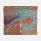 Rost und Aquamarine Erdschichten Fleecedecke (Vorderseite (Horizontal))