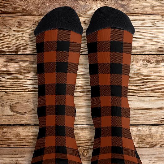 Rost und Black Buffalo Kariert Socken