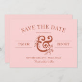 Rost und Blüten Ampersandfarben Kein Foto Save The Date (Vorne/Hinten)