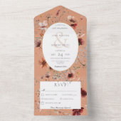 Rost und Burnt Orange Wildblume Abendessen am Flor All In One Einladung (Innen Boden)