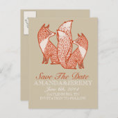 Rost- und Elfenbeinfüchse Save the Date Ankündigungspostkarte (Vorne/Hinten)