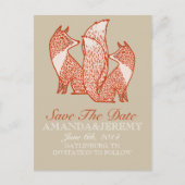 Rost- und Elfenbeinfüchse Save the Date Ankündigungspostkarte (Vorderseite)