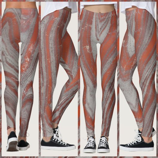 Rost und Grau Naturwavey Abstrakt Leggings