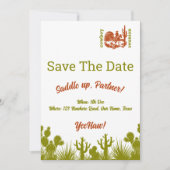 Rost und Olivgrün Kakteen Wiedersehen Save The Date (Vorderseite)