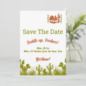 Rost und Olivgrün Kakteen Wiedersehen Save The Date (Stehend Vorderseite)