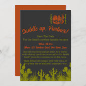 Rost und Olivgrün Kakteen Wiedersehen Save The Date (Vorne/Hinten)