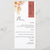 Rost- und Pfirsichrot Personalisiert mit Gast-Name Menükarte (Vorderseite)