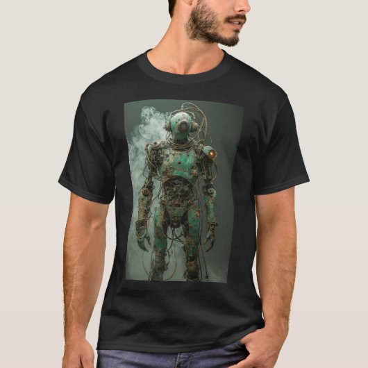 Rost und Reste: Ein dystopischer Android T-Shirt (Vorderseite)