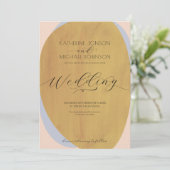 Rost und rosa, elegante Hochzeit Einladung (Stehend Vorderseite)