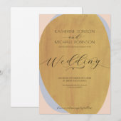 Rost und rosa, elegante Hochzeit Einladung (Vorne/Hinten)