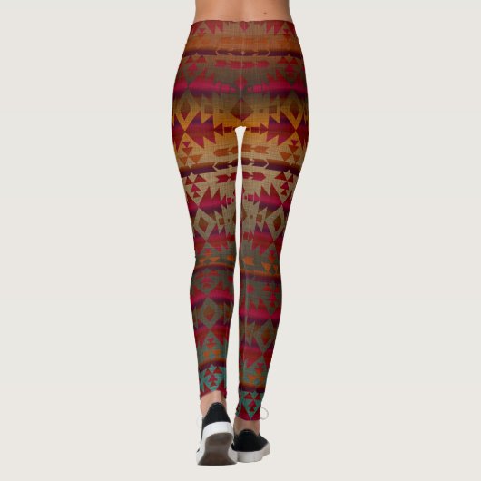 Rost und Roter Wein, Gemusterte Leggings im Südwes (Rückseite)