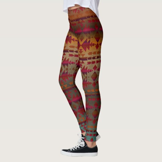 Rost und Roter Wein, Gemusterte Leggings im Südwes (Links)