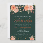 Rost und Smaragdgrüne Hochzeit im Herbst Einladung (Vorderseite)