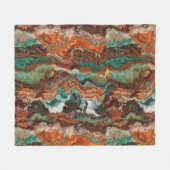 Rost und Türkis Abstrakt Fleecedecke (Vorderseite (Horizontal))