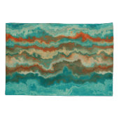 Rost und Türkis Abstrakt Kissenbezug (Rückseite)