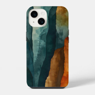 Rost und Türkis iPhone 14 Hülle