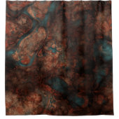 Rost und türkisfarbener Stein Duschvorhang (Vorderseite)