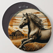 Rost/Vintages Pferd/Western Button (Vorne & Hinten)