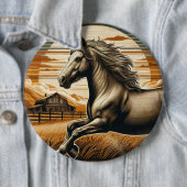Rost/Vintages Pferd/Western Button (Beispiel)
